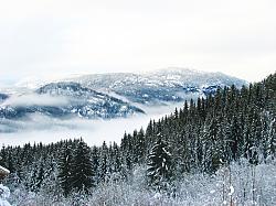 Flott vinter-utsikt fra hytta.